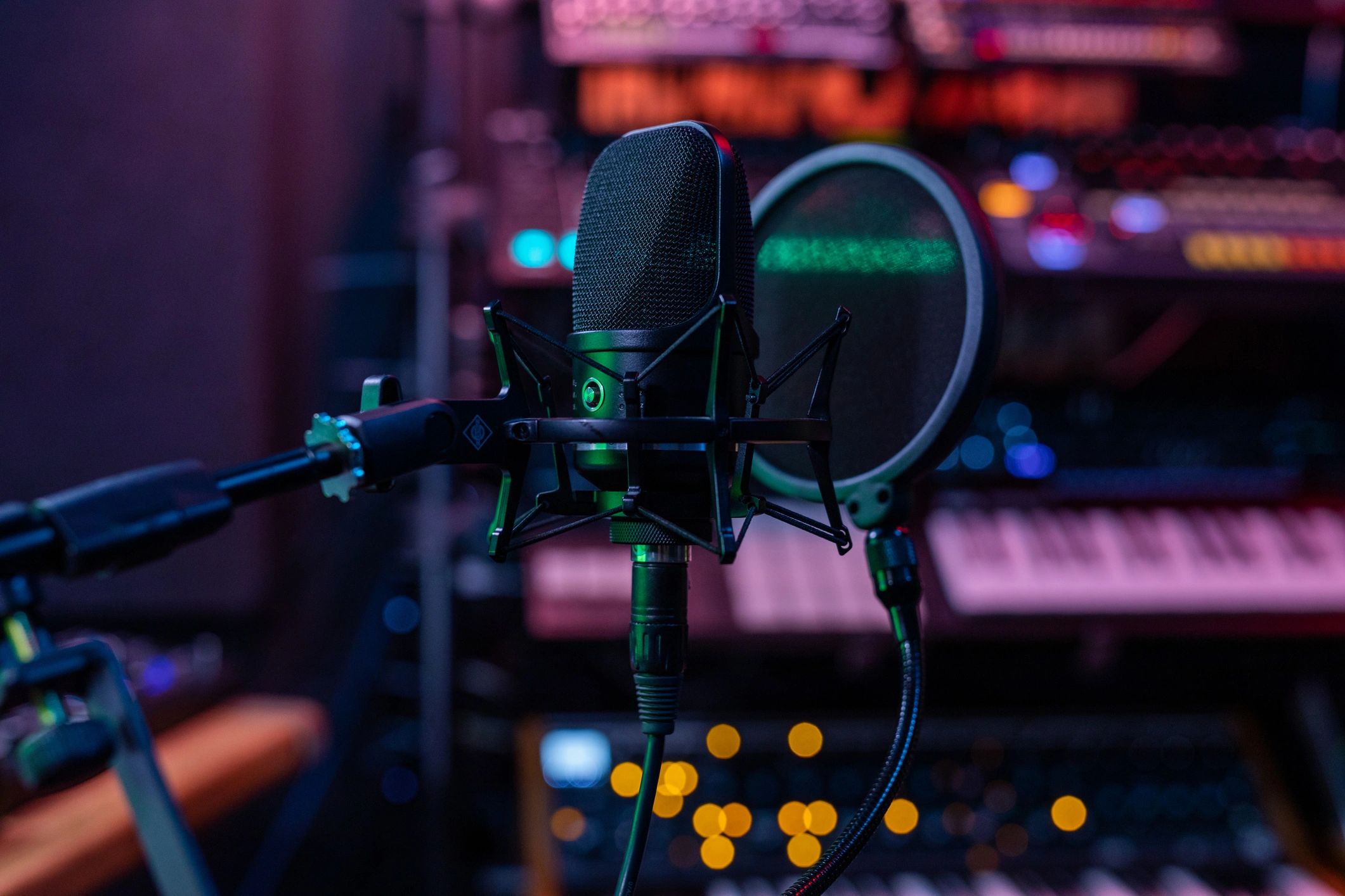Professional studio microphone — recording session